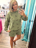 Dachshund cutie olive top