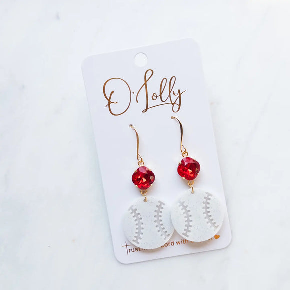 Baseball earrings