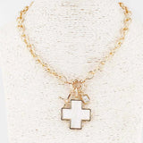 Pearlized Cross necklace