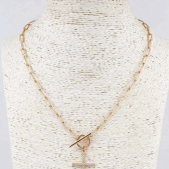 Toggle and Rhinestone Cross