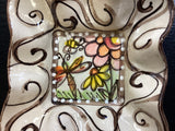 Condiment Bowl (Swirl Dragonfly Flowers)