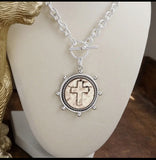 Cross coin necklace