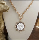 Cross coin necklace
