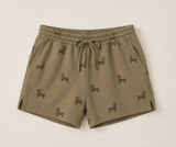 Dachshund cutie olive shorts