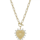 Gold & silver Chain with Rhinestone Studded Heart Charm