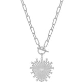 Gold & silver Chain with Rhinestone Studded Heart Charm