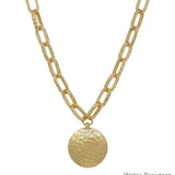Hammered round necklace