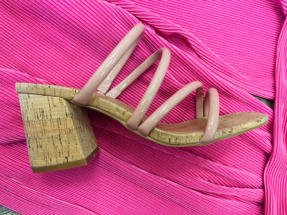 Blush patent heels